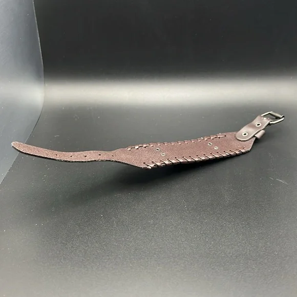 Handmade Bronze Wolf Faux Leather Bracelet - Picture 7 of 7